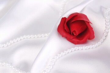 red rose and pearl