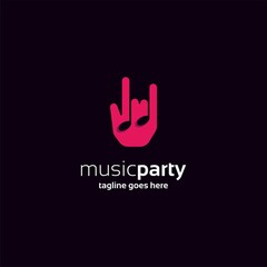 Obraz premium hands with note music logo icon design