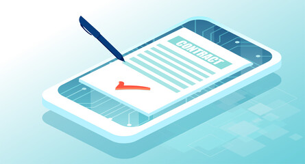 Electronic contract or digital signature via smartphone app