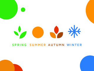 four season logo winter spring autumn summer vector illustration	