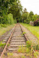 Fototapeta premium Gleise einer stillgelegten Eisenbahnstrecke