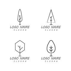 Tree Line Logo Template vector symbol nature