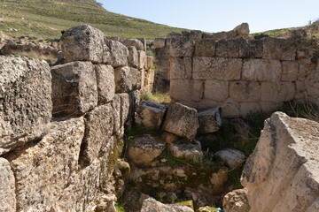 The ruins  of the outer part of the palace of King Herod - Herodion,in the Judean Desert, in Israel