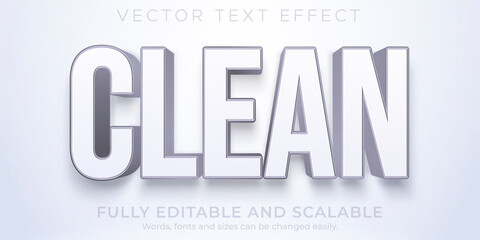 Fototapeta Clean white text effect, editable simple elegant text style obraz