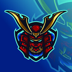 artwork and t-shirt design samurai e-sport logo