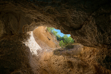 Gargano coast with sea cave (Grotta) in Puglia