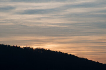 sunset over the mountains