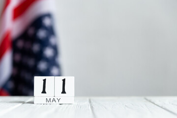 Eat What You Want Day, May 11 calendar on the US flag background