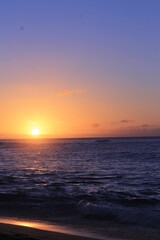 ハワイで見た海の夕焼け