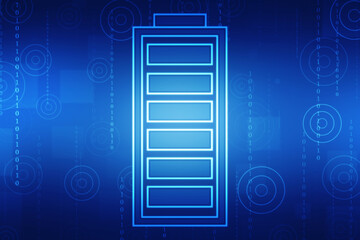 Battery Icon in digital background, battery supply Concept Background, Energy Efficiency Concept, Power and Energy background