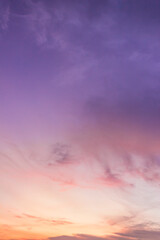 sunset sky vertical with sunlight clouds in the evening on twilight 