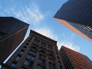 A cluster of old and more modern high rise buildings in Boston.