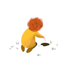 boy planting seeds