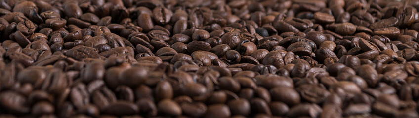 brown coffee beans, pattern, background. close up