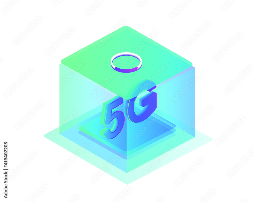 Aufkleber 5g network wireless technology illustration. mobile internet of next generation. web page design tem