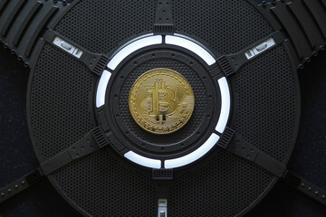 Gold Bitcoin electronic computer processor board