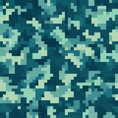 Seamless urban camouflage pattern. The pixel pattern in the foreground