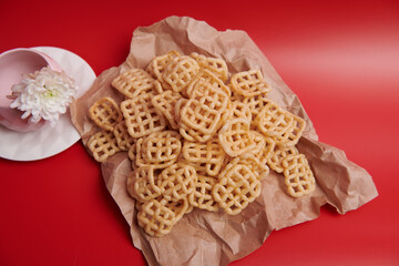 a close up of a pile of fries