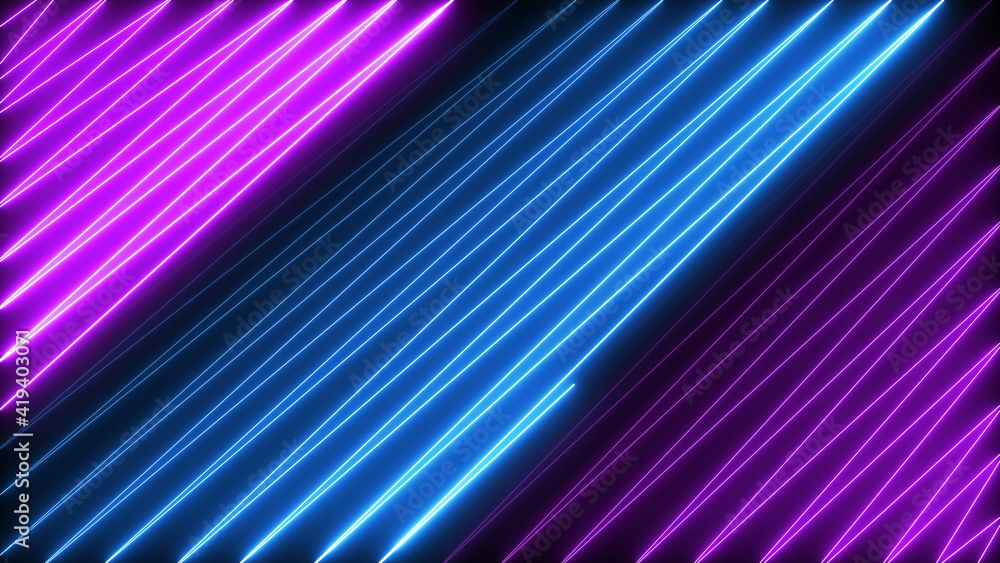 Poster animated zig zag neon light seamless loop modern motion graphics background