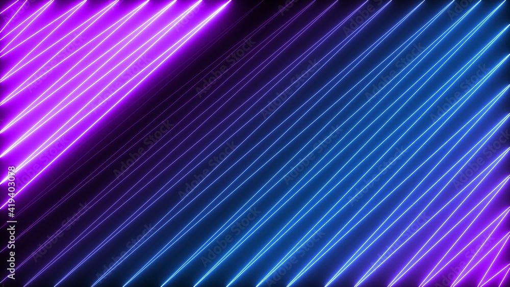 Poster animated zig zag neon light seamless loop modern motion graphics background