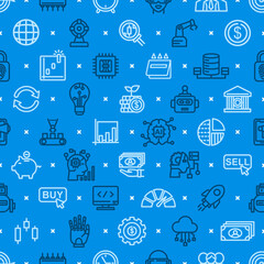 Seamless background of fund that invest in robotic and automation business. Flat design for business presentation, Cover of media information.