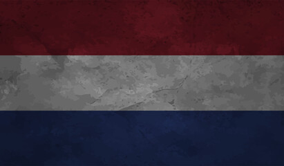 Grunge Netherlands flag. Netherlands flag with waving grunge texture.