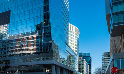 Cityscape with Buildings and Reflections in South Boston, Massachusetts