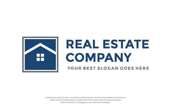 simple real estate logo design vector template.