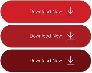 Download now button with shadows. Rollover icon. Website download button. Simple modern concept button for website and projects. Dark and light interface design. Click to download Red icons