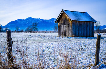 landscape near benediktbeuern in bavaria