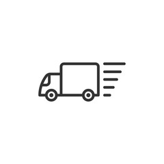 Shipping fast delivery truck with clock icon symbol. Truck. Vector illustration.
