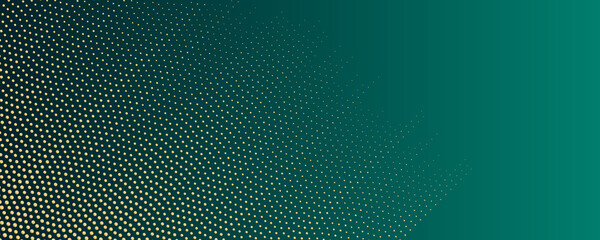 gold dot halftone on green background