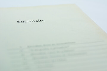 Obraz premium Summary page of the old book on white background.