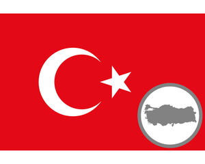 Fahne und Landkarte der Türkei