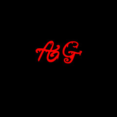 Initial AG handwritten monogram and elegant logo design