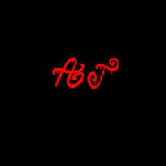 Initial AJ handwritten monogram and elegant logo design