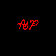 Initial AP handwritten monogram and elegant logo design
