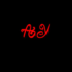 Initial AY handwritten monogram and elegant logo design