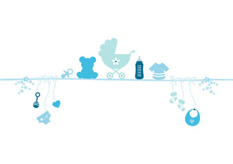 Babysymbole Junge Gerade Blau