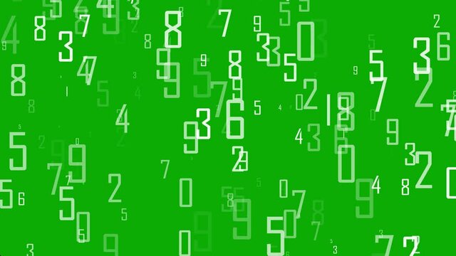 Digital numbers motion graphics with green screen background