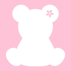 Quadrat Rahmen Großer Teddy Blume Pink