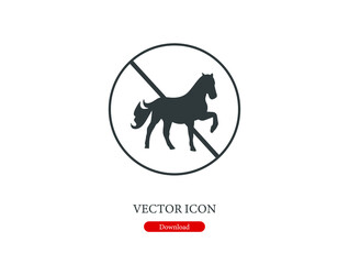 No horse vector icon.  Editable stroke. Linear style sign for use on web design and mobile apps, logo. Symbol illustration. Pixel vector graphics - Vector