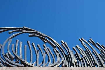 Metallgeländer an der alten Brücke in Saarbrücken