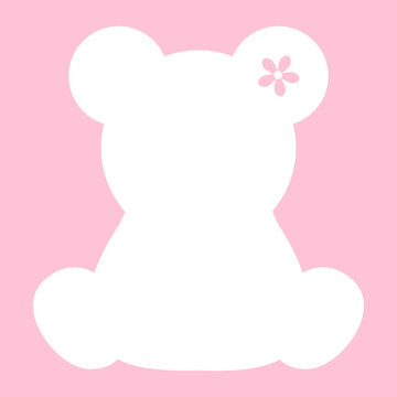 Quadrat Rahmen Großer Teddy Blume Pink