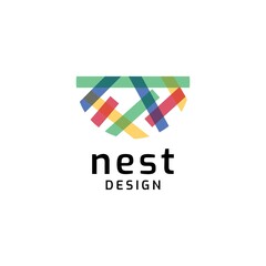 Nest logo design symbol illustration vector template