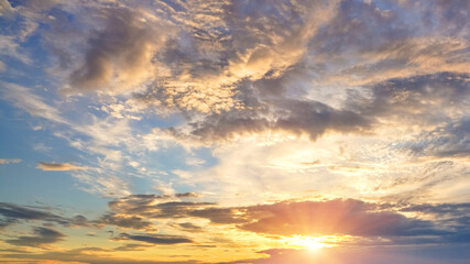 Dramatic sky at sunset
