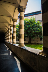 cloister of a church in Genoa, Ligury Italy