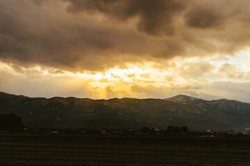 長野県の夕焼け