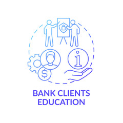 Bank clients education concept icon. Saving money idea thin line illustration. Prevention credit cards and app of banking. Protecting private information. Vector isolated outline RGB color drawing
