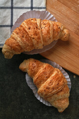 The wholewheat croissants on the table